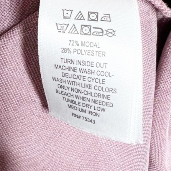 Sigrid Olsen Women's Dusty Rose Short Sleeve Crewneck Side Pocket Shirt Dress - Picture 16 of 16